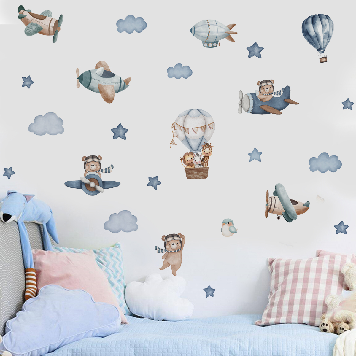 Watercolor Animals Hot Air Bal - Baby Nursery Products avis et prix