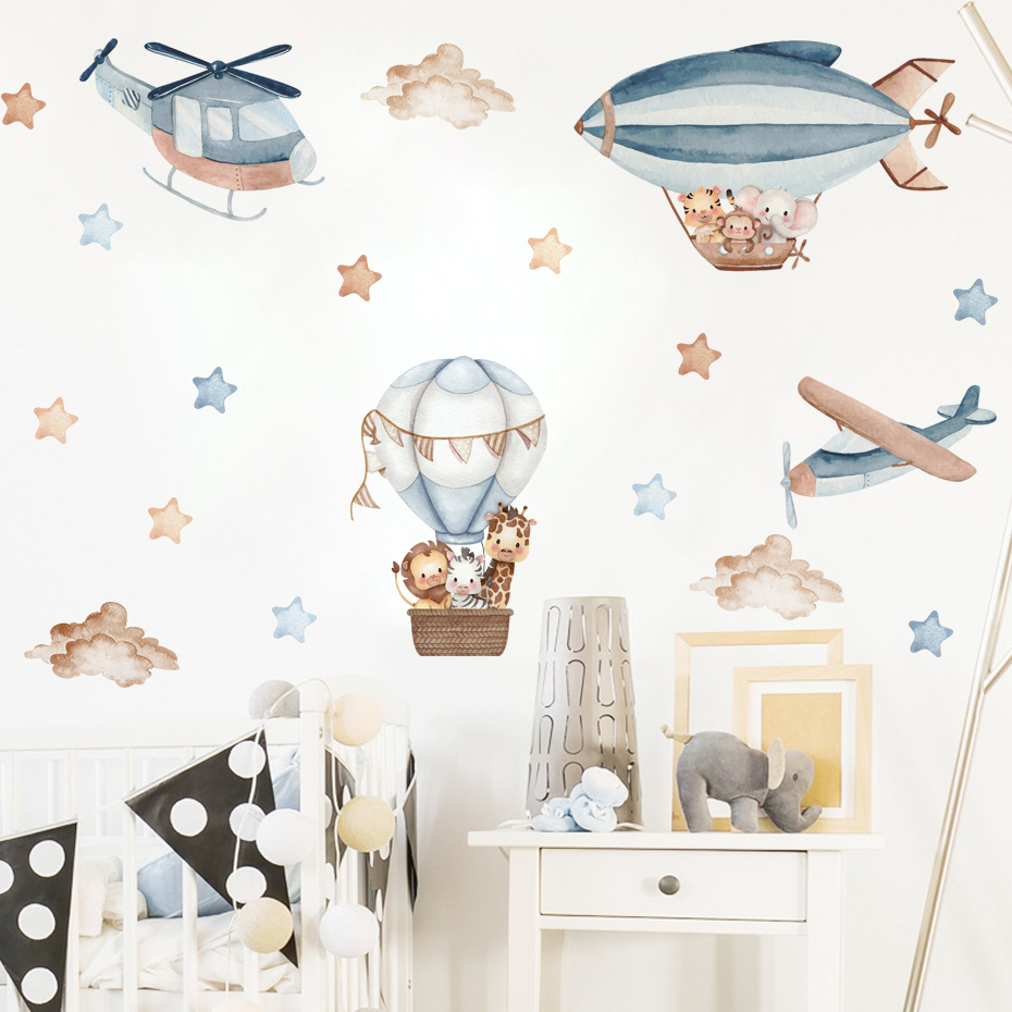 Watercolor Animals Hot Air Bal - Baby Nursery Products avis et prix