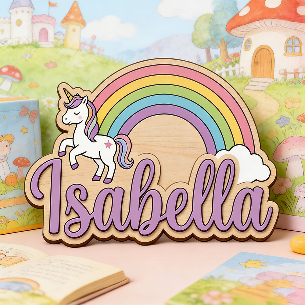 Unicorn & Pastel Rainbow Custo - Baby Nursery Pictures avis et prix
