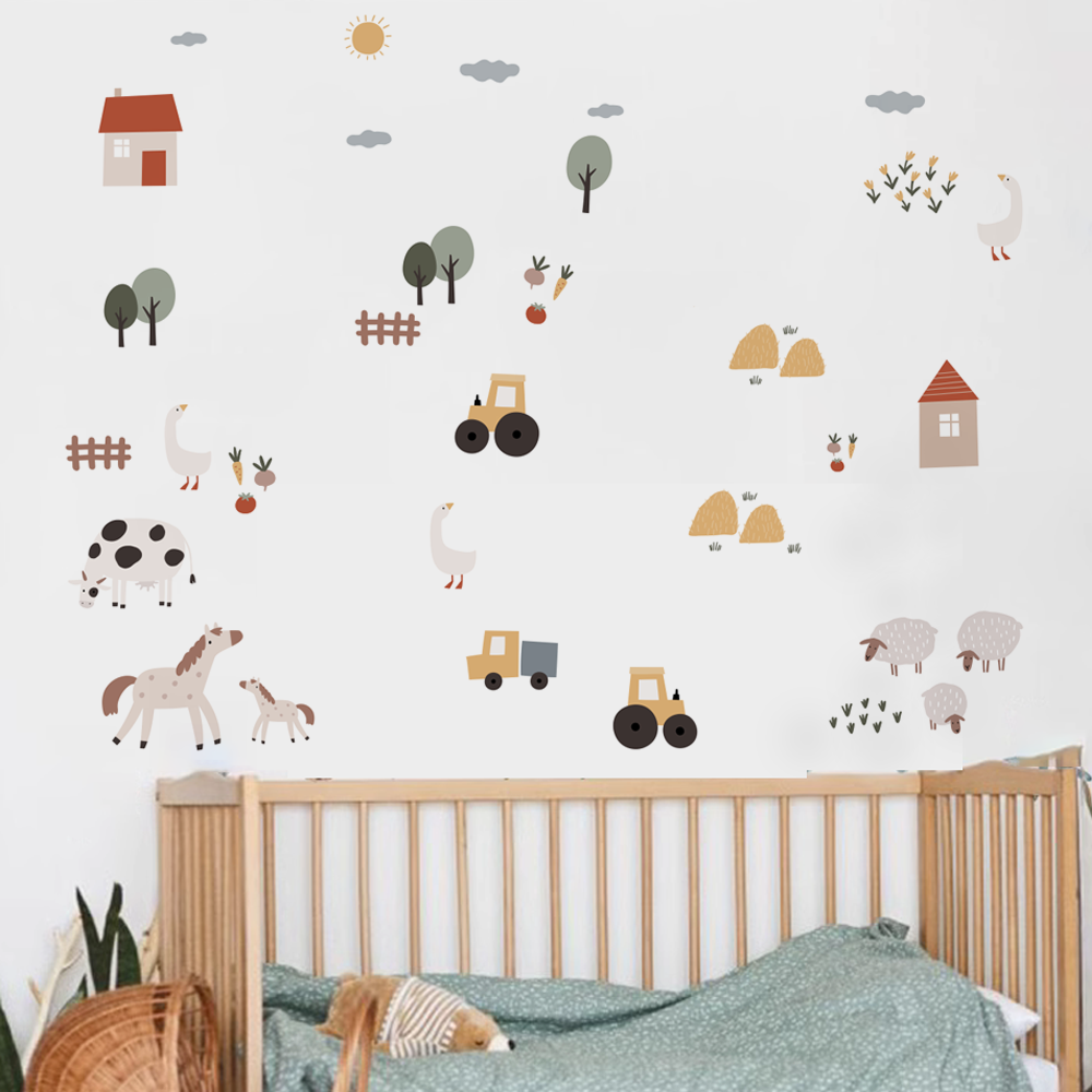 Boho Cartoon Cute Cows Farm An - Baby Nursery Products avis et prix
