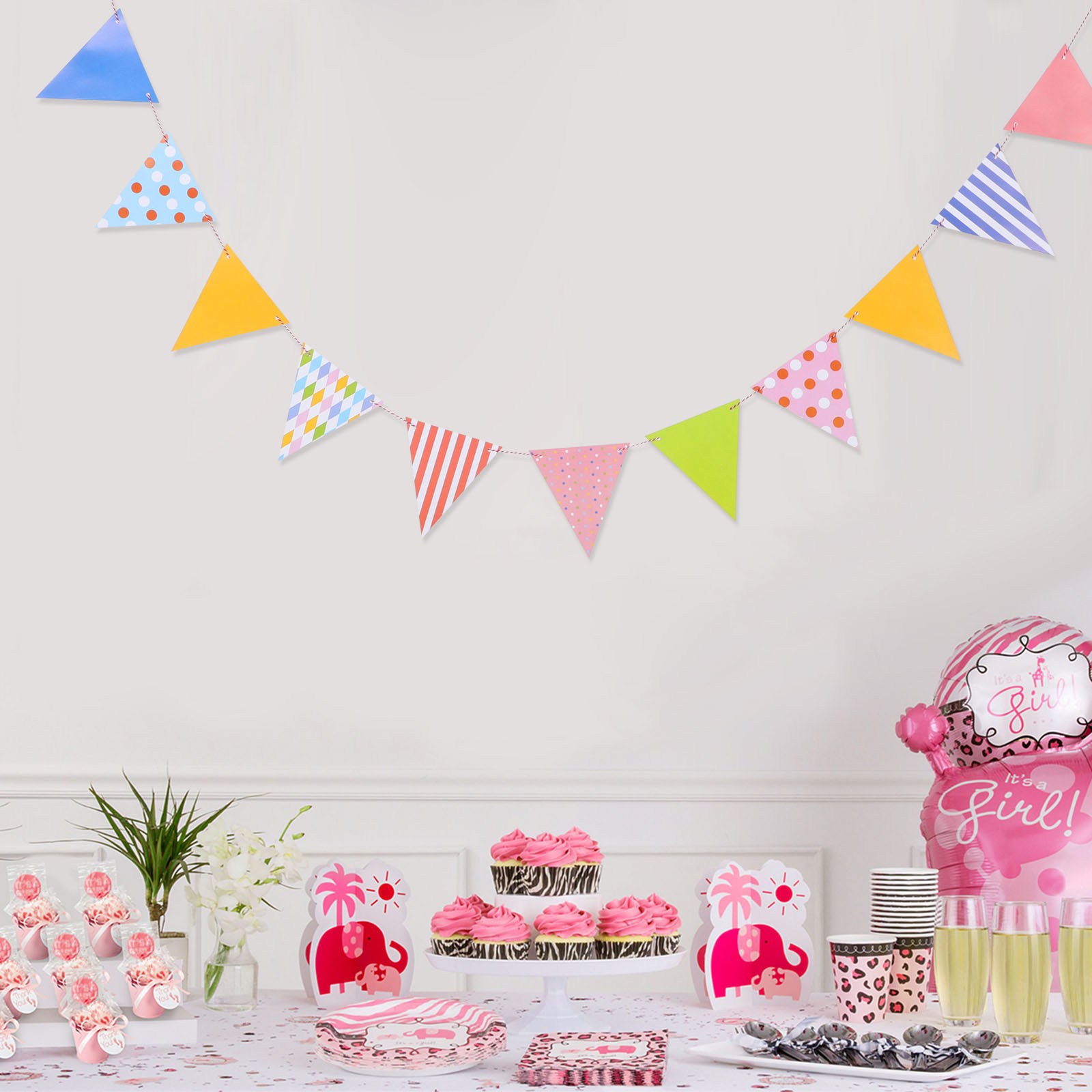 Triangle Paper Bunting Flags G - Baby Nursery Garland avis et prix