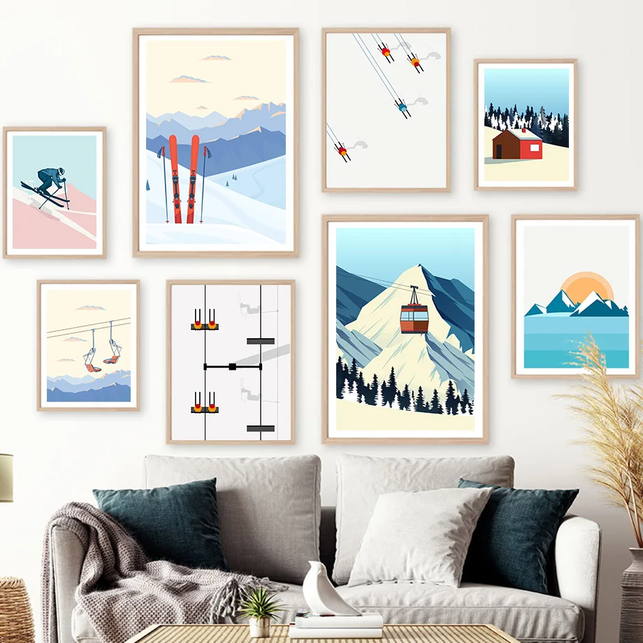 Vintage Minimalist Ski Snowboa - Baby Nursery Vintage avis et prix