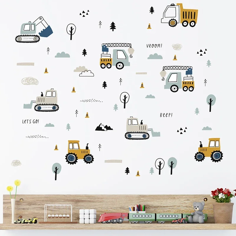 Hand Drawn Cute Cars Cargo Tru - Baby Nursery Products avis et prix