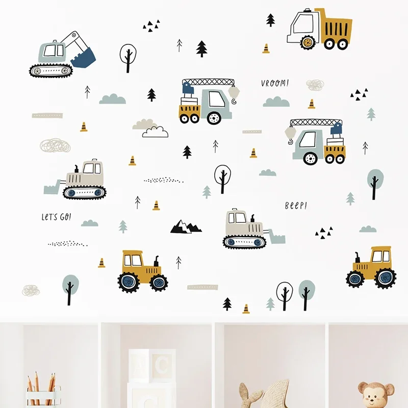 Hand Drawn Cute Cars Cargo Tru - Baby Nursery Products avis et prix
