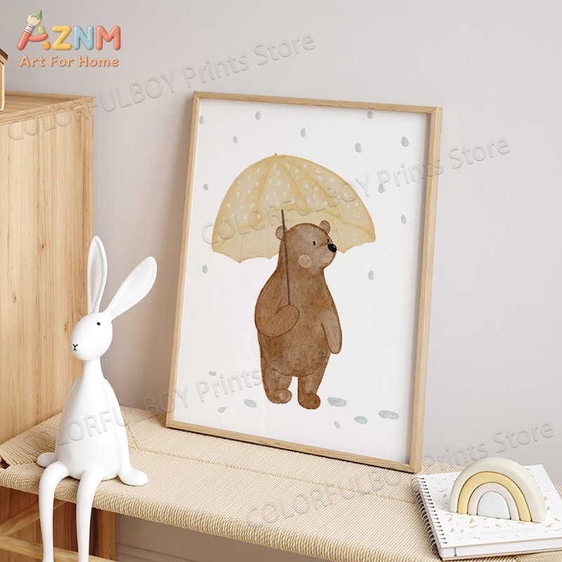 Boho Animals Bear Rabbit Hedge - Baby Nursery Pictures avis et prix