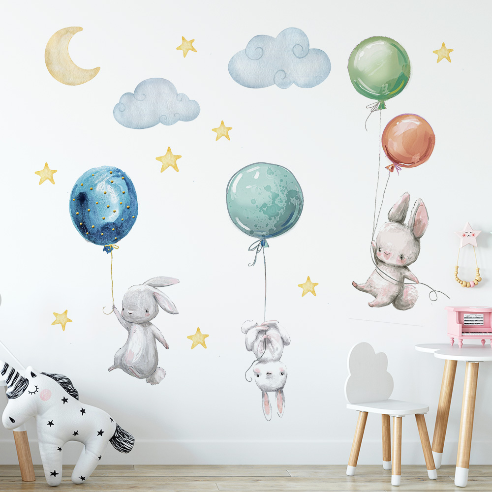 Cute Lovely Flying Rabbits Wal - Baby Nursery Products avis et prix