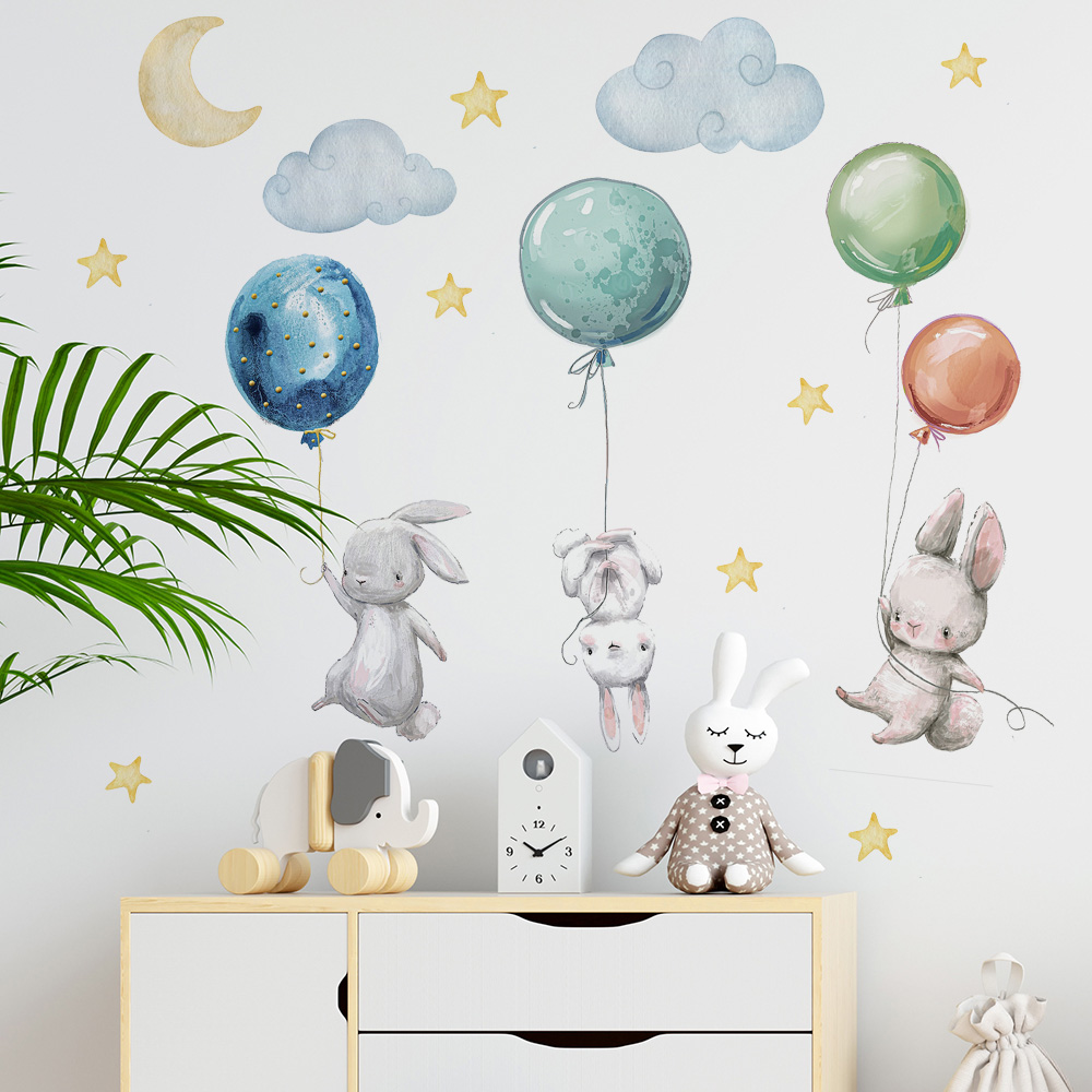 Cute Lovely Flying Rabbits Wal - Baby Nursery Products avis et prix