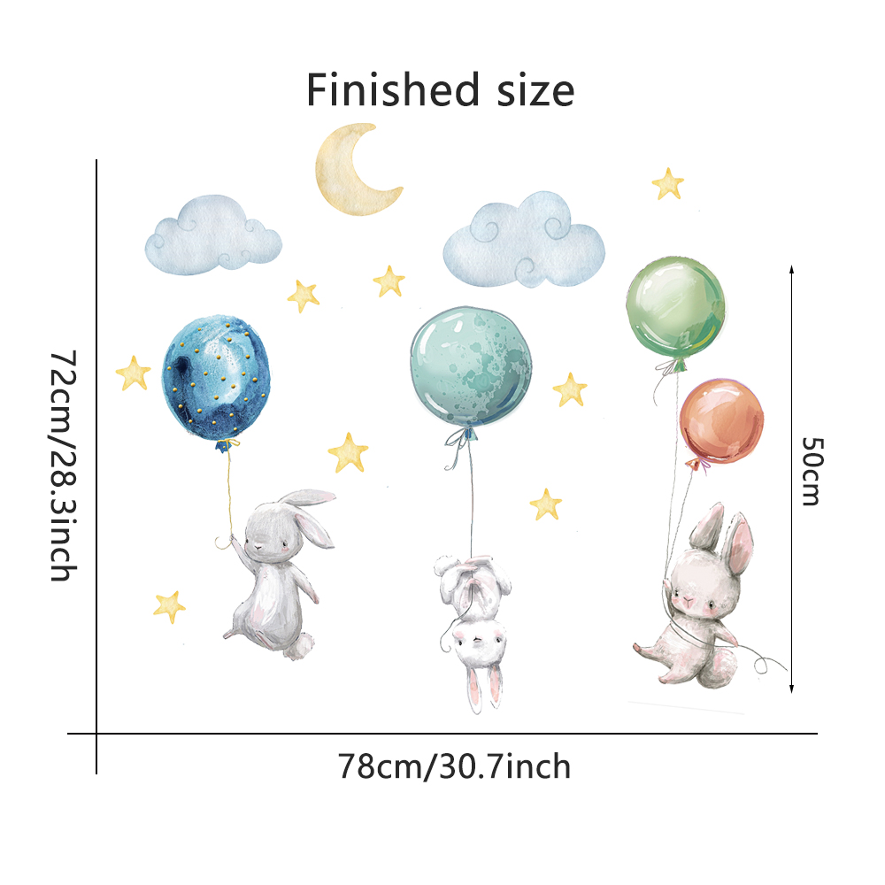 Cute Lovely Flying Rabbits Wal - Baby Nursery Products avis et prix