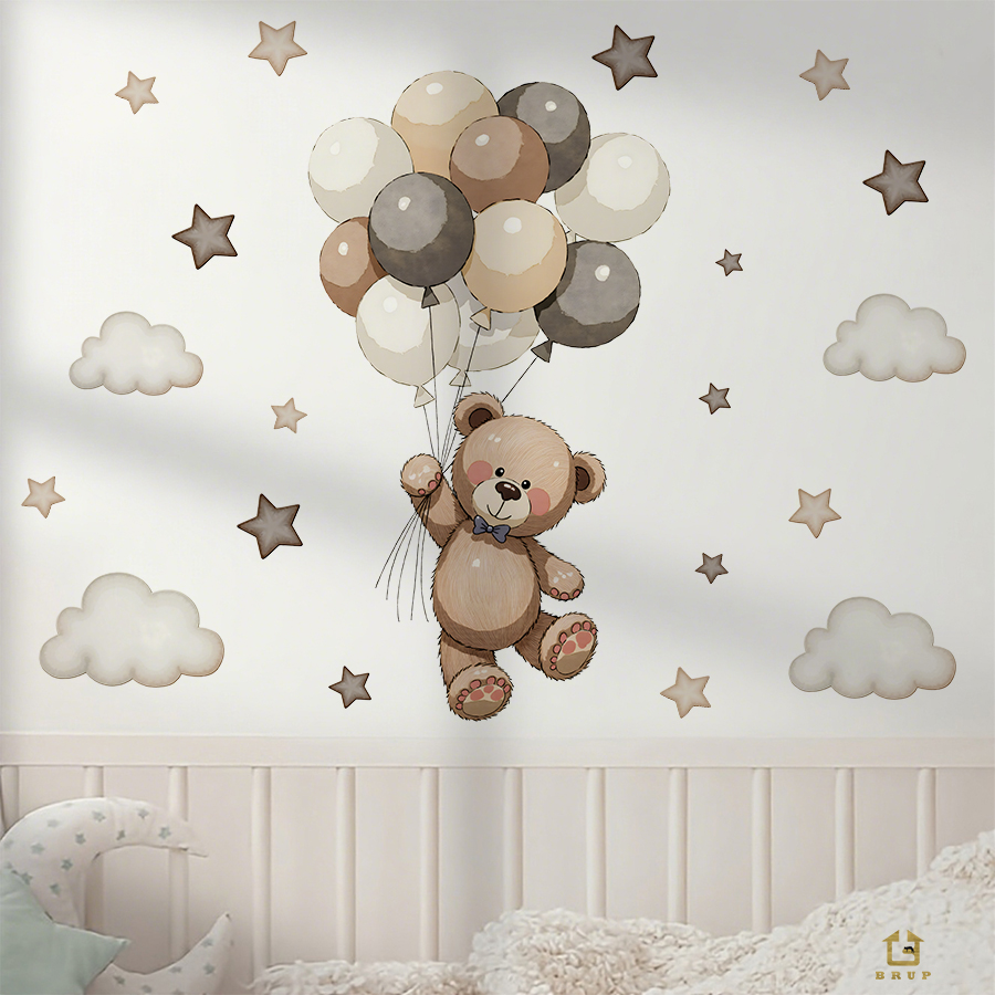 Adorable Teddy Bear Wall Decal - Baby Nursery Products avis et prix