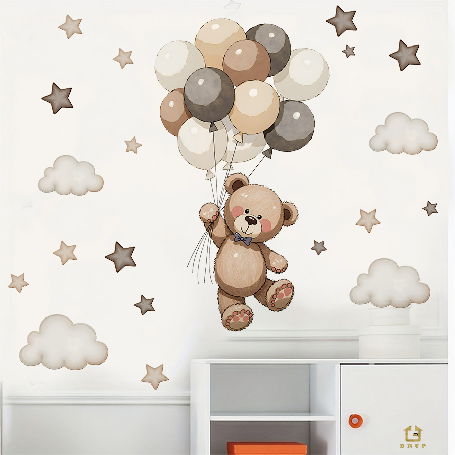 Adorable Teddy Bear Wall Decal - Baby Nursery Products avis et prix