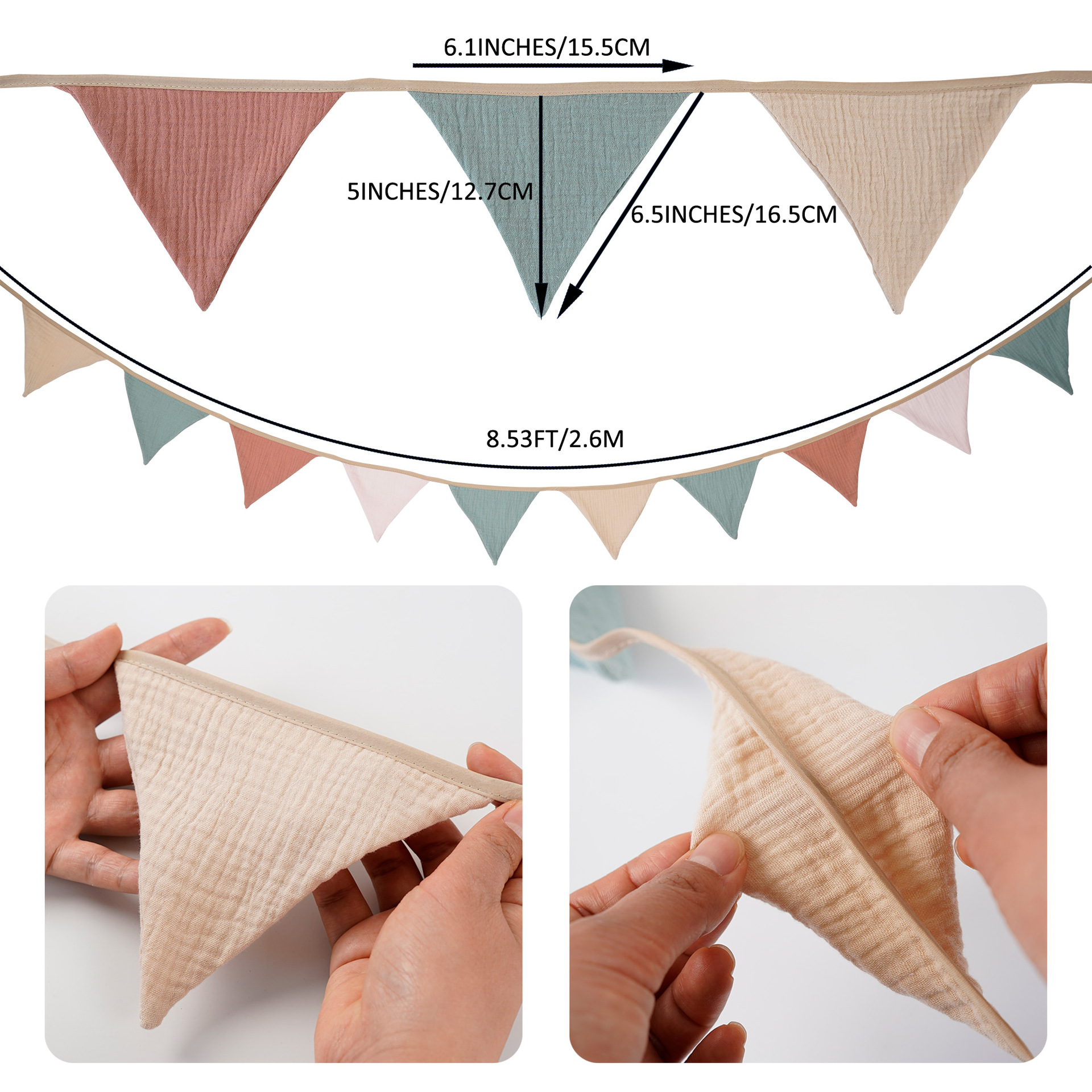 1 Pc 2.6M Nursery Fabric Bunti - Baby Nursery Garland avis et prix