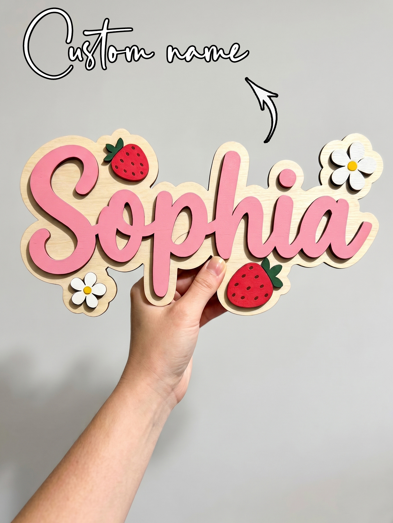 Custom Name Strawberry Daisy W - Baby Nursery Name avis et prix