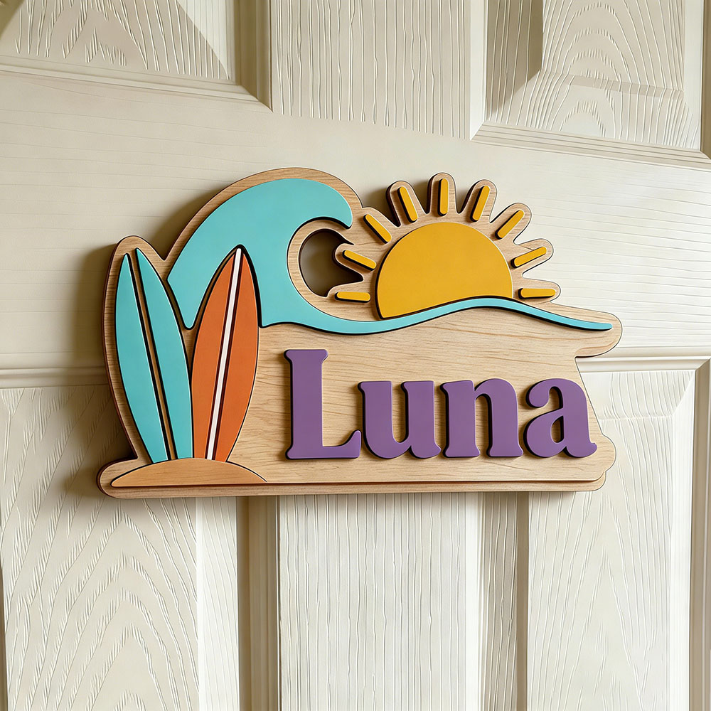 Custom Beach Wave Surfboard Su - Baby Nursery Name avis et prix