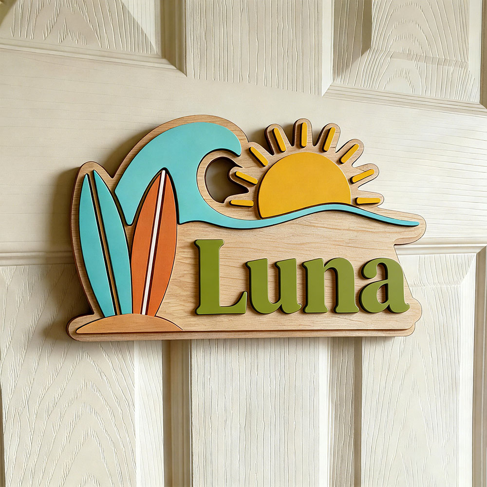 Custom Beach Wave Surfboard Su - Baby Nursery Name avis et prix