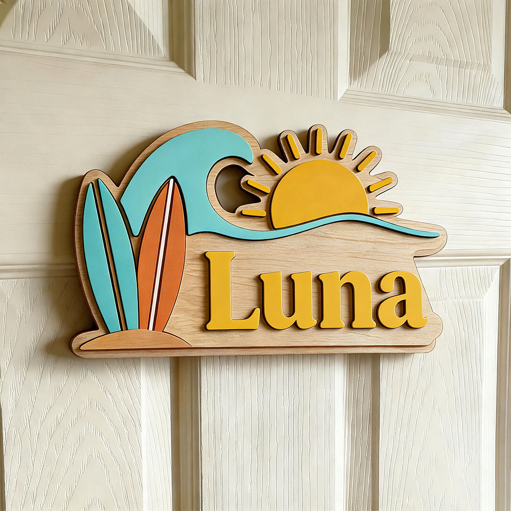 Custom Beach Wave Surfboard Su - Baby Nursery Name avis et prix