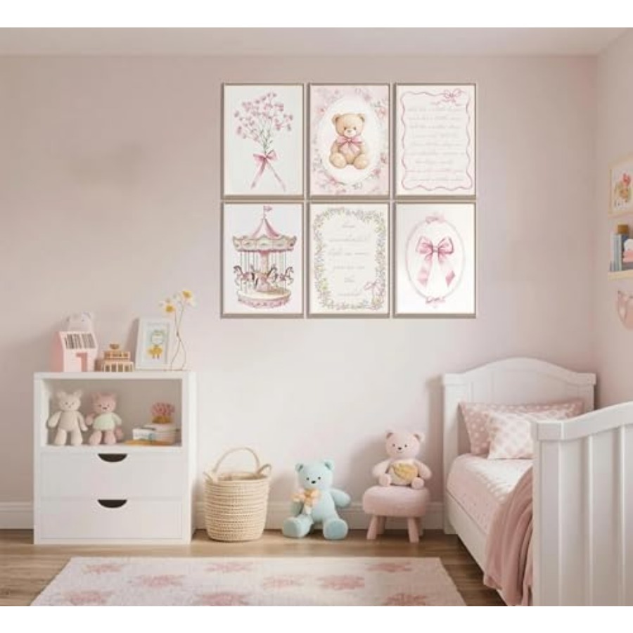 6pcs Pink Vintage Baby Girl Nu - Baby Nursery Vintage avis et prix