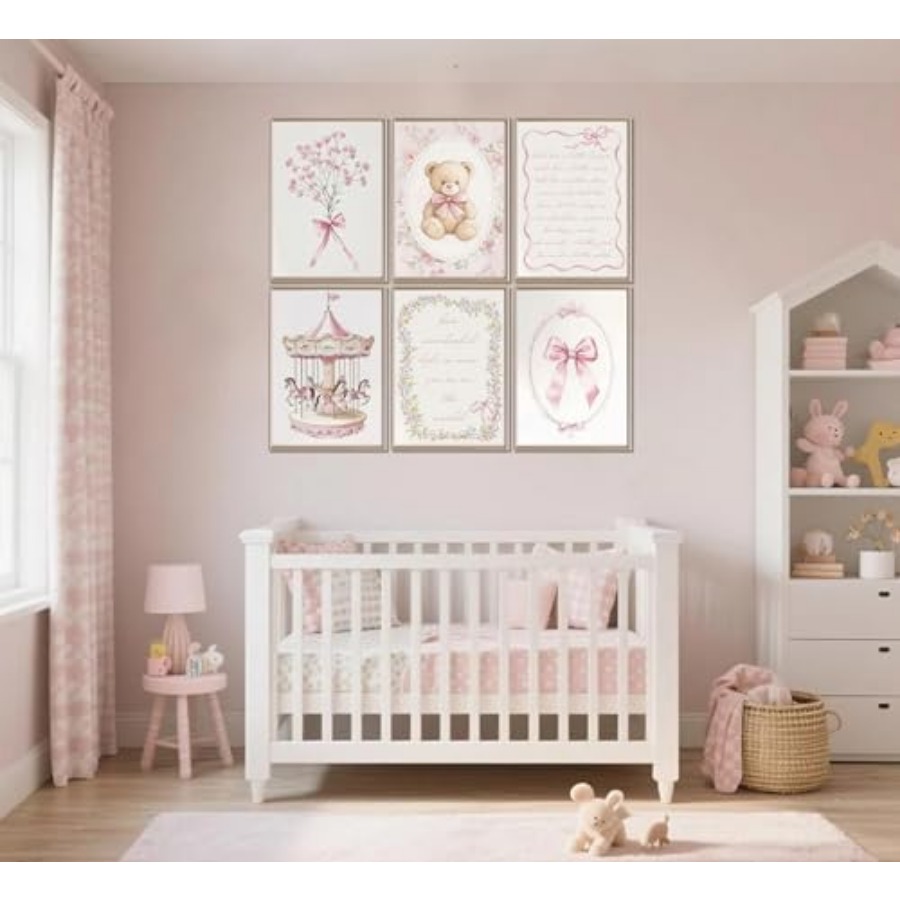 6pcs Pink Vintage Baby Girl Nu - Baby Nursery Vintage avis et prix