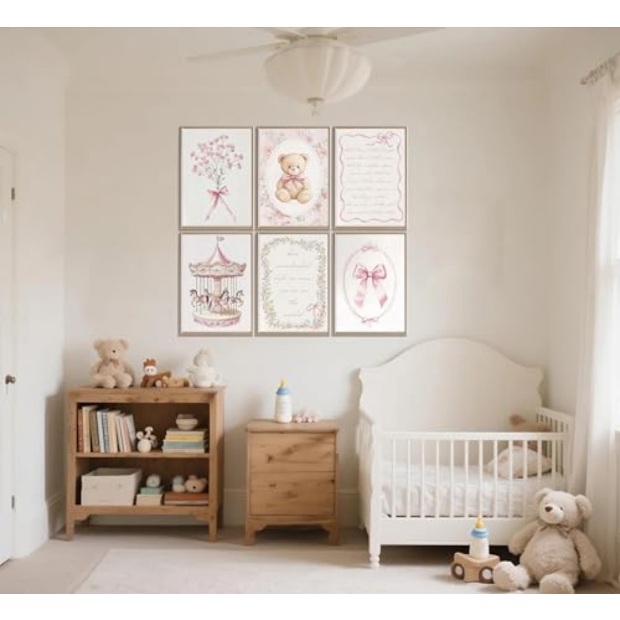 6pcs Pink Vintage Baby Girl Nu - Baby Nursery Vintage avis et prix