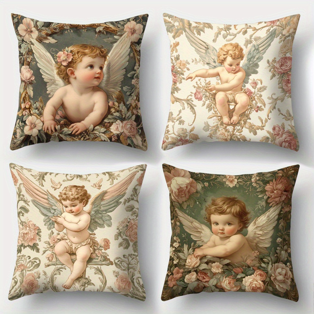Printed Angel Floral Pillow Co - Baby Nursery Vintage avis et prix