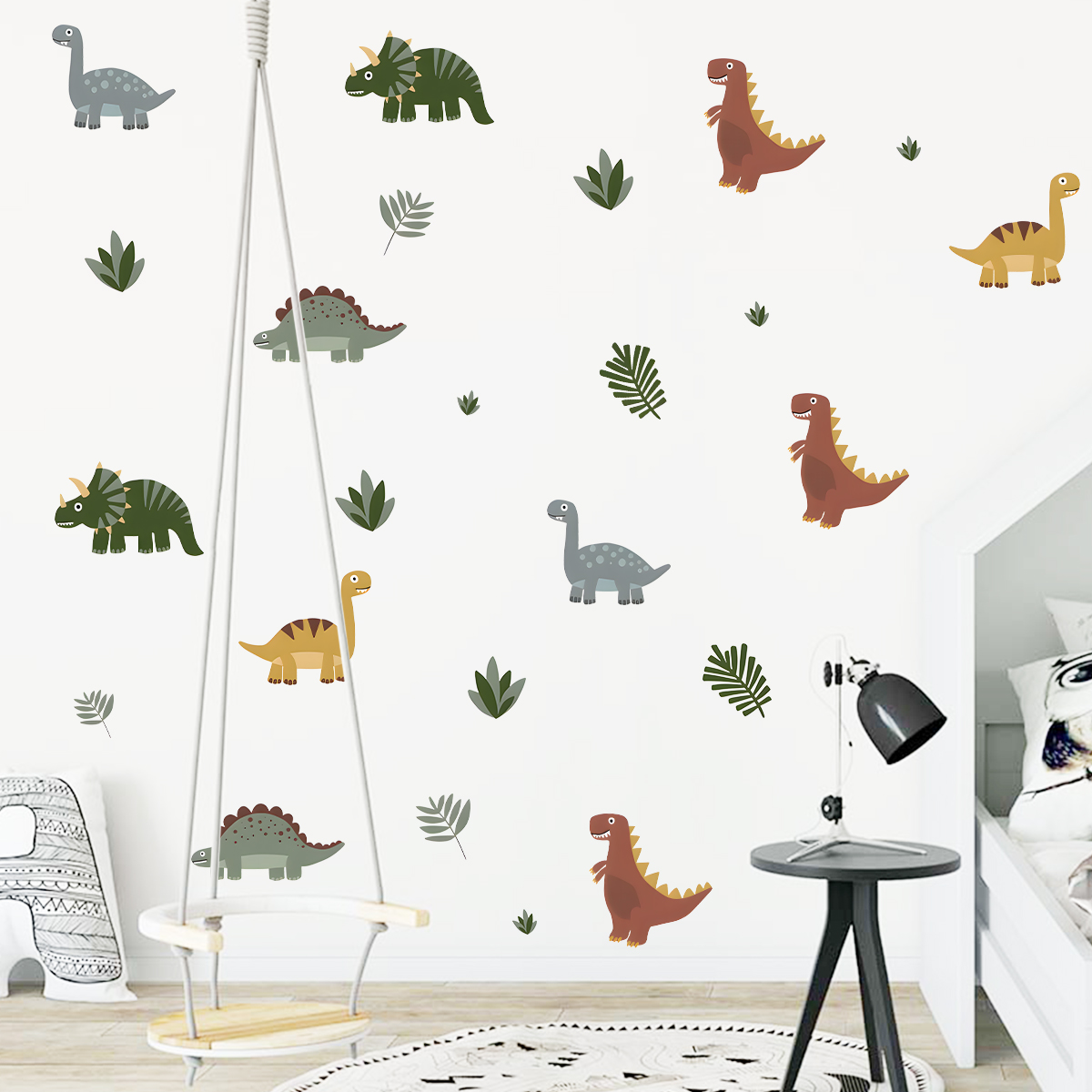Cartoon Cute Dinosaur Leaf Ani - Baby Nursery Labels avis et prix