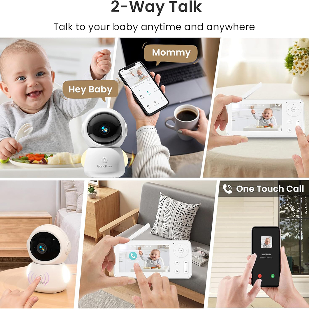 2K Baby Monitor with 2 Cameras - Baby Nursery Pictures avis et prix