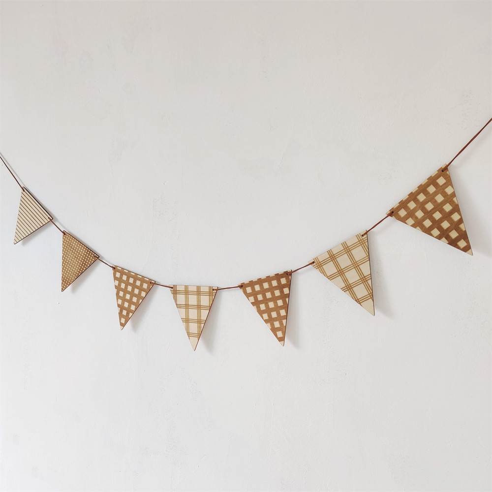 Nordic Wooden Triangle Flag Wa - Baby Nursery Garland avis et prix