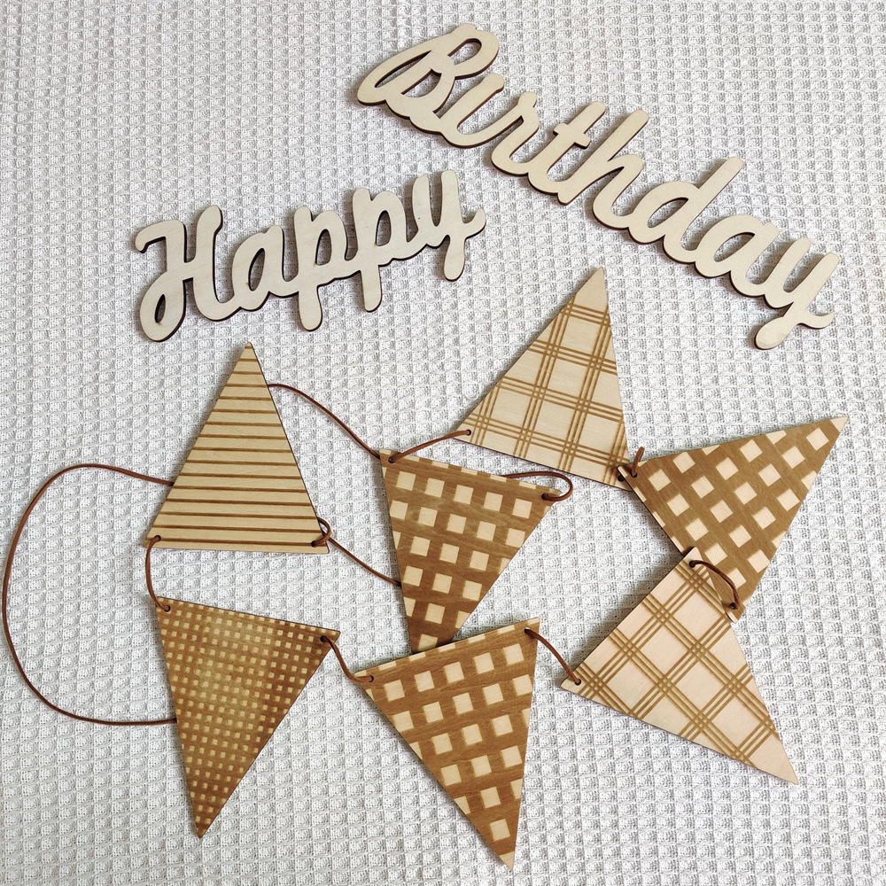 Nordic Wooden Triangle Flag Wa - Baby Nursery Garland avis et prix