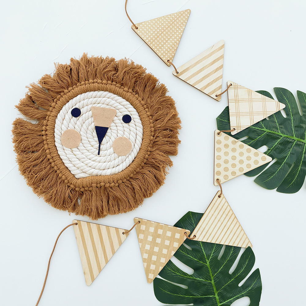 Nordic Wooden Triangle Flag Wa - Baby Nursery Garland avis et prix