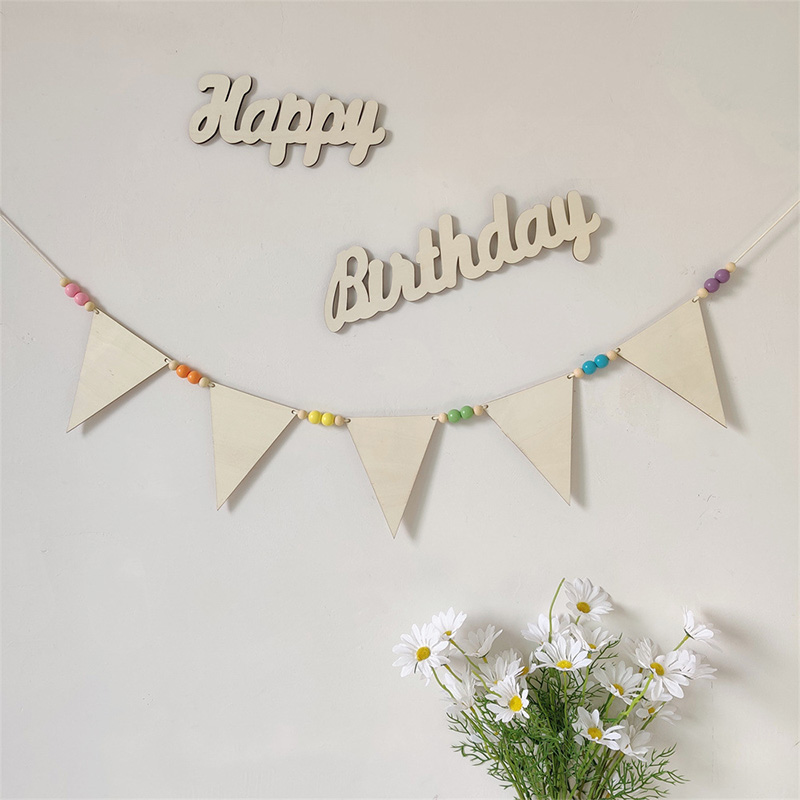Baby Room Garland Wooden Trian - Baby Nursery Garland avis et prix